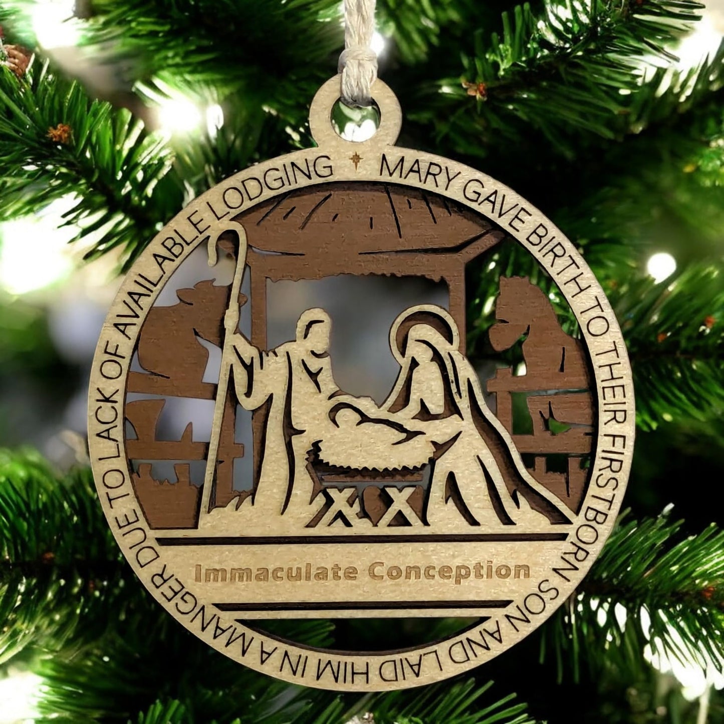 3.5" Nativity Manger Personalized Ornament