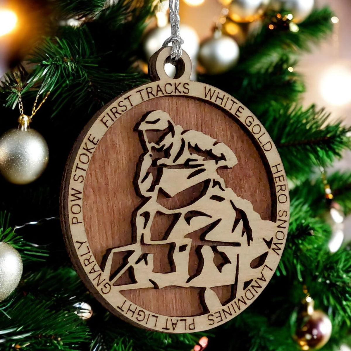 3" Snowmobiler Christmas Ornament