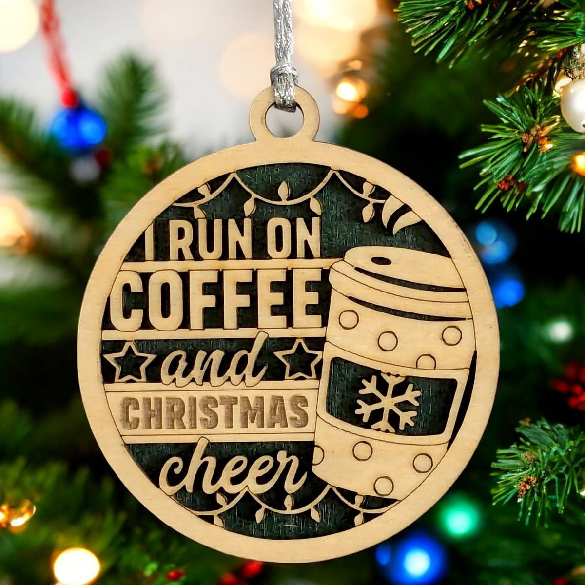 Coffee and Christmas Cheer Ornament, 3in