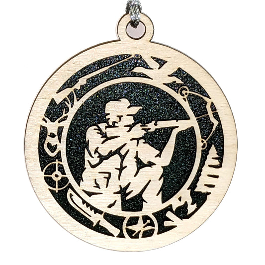 3" Male Hunter Icon Border Ornament