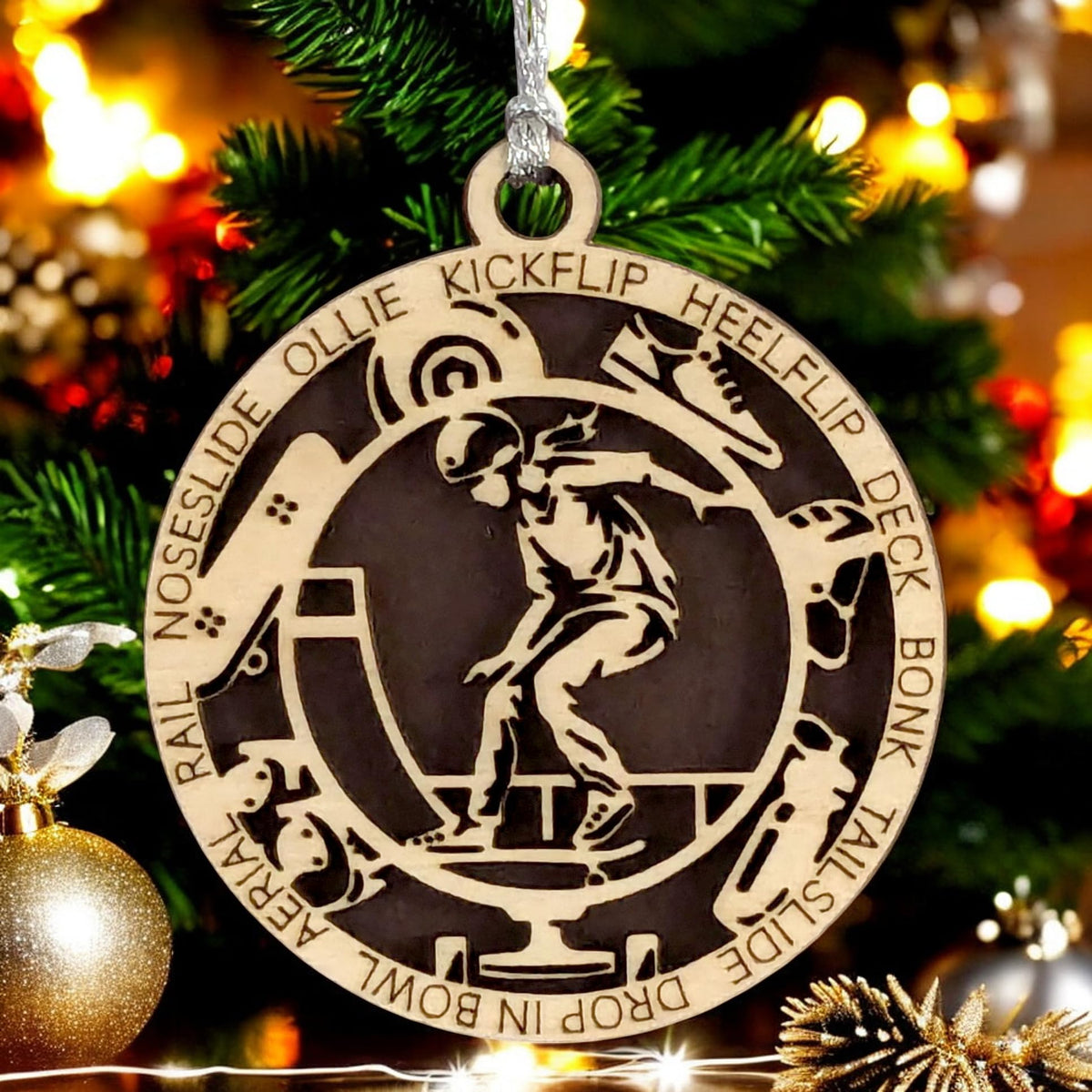 3" Female Skateboarder Gear Ornament