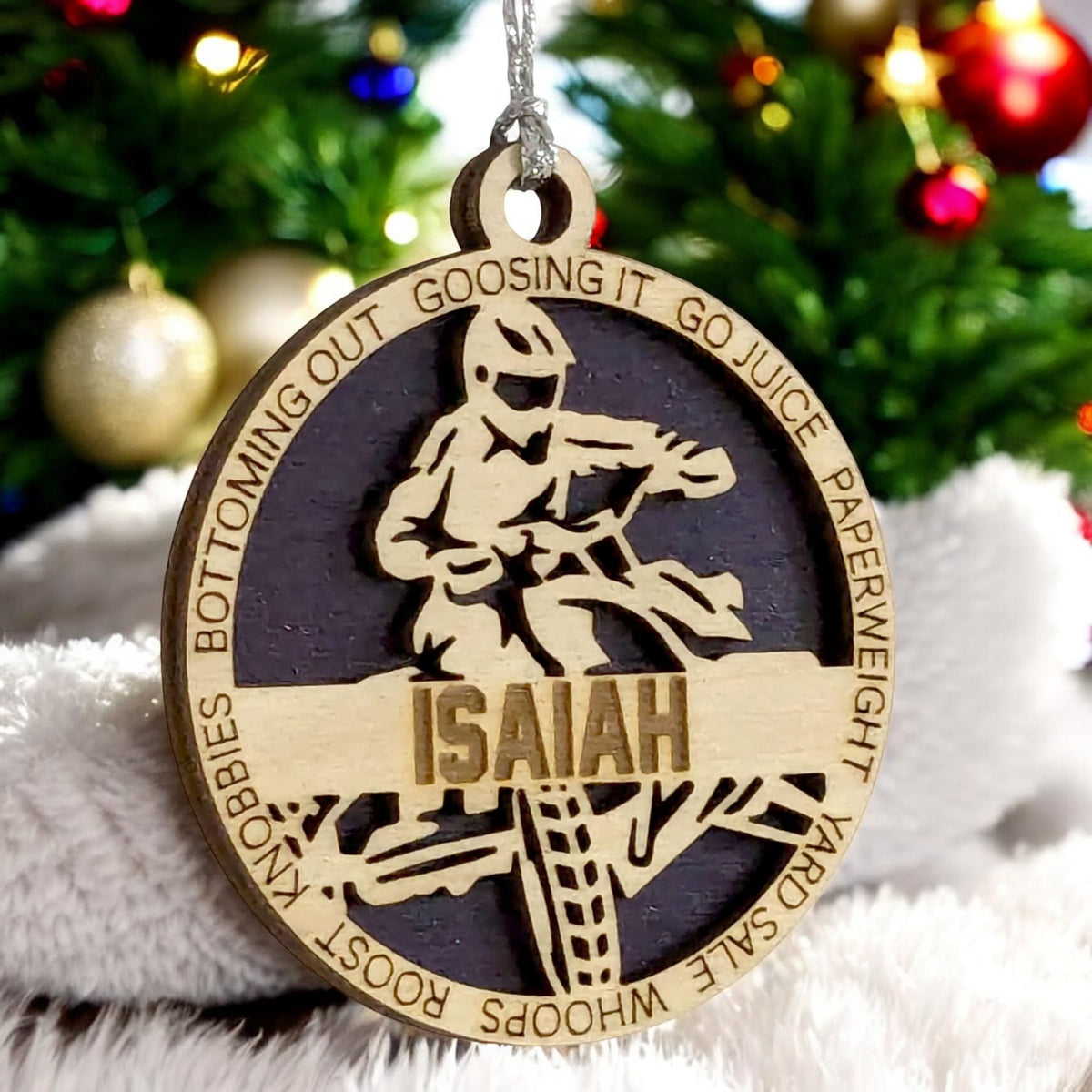 Handmade 3" Custom Name Male ATV Rider Ornament
