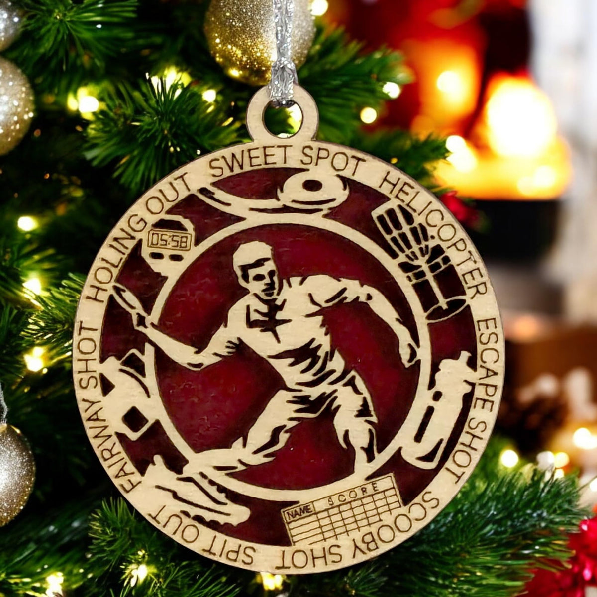 3" Male Right-Handed Disc Golf Ornament, Icons