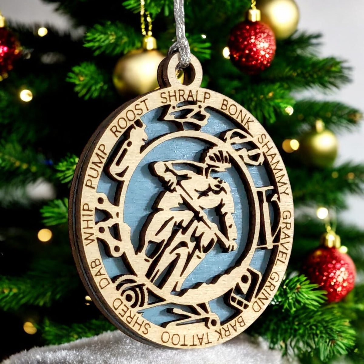 3" Mountain Biker Christmas Ornament