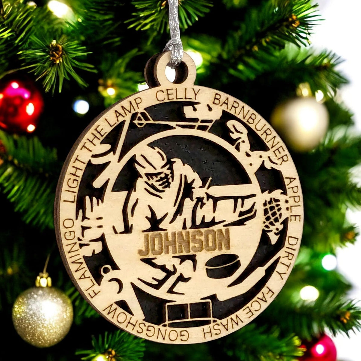 Handmade 3" Custom Male Sledge Hockey Gear Ornament