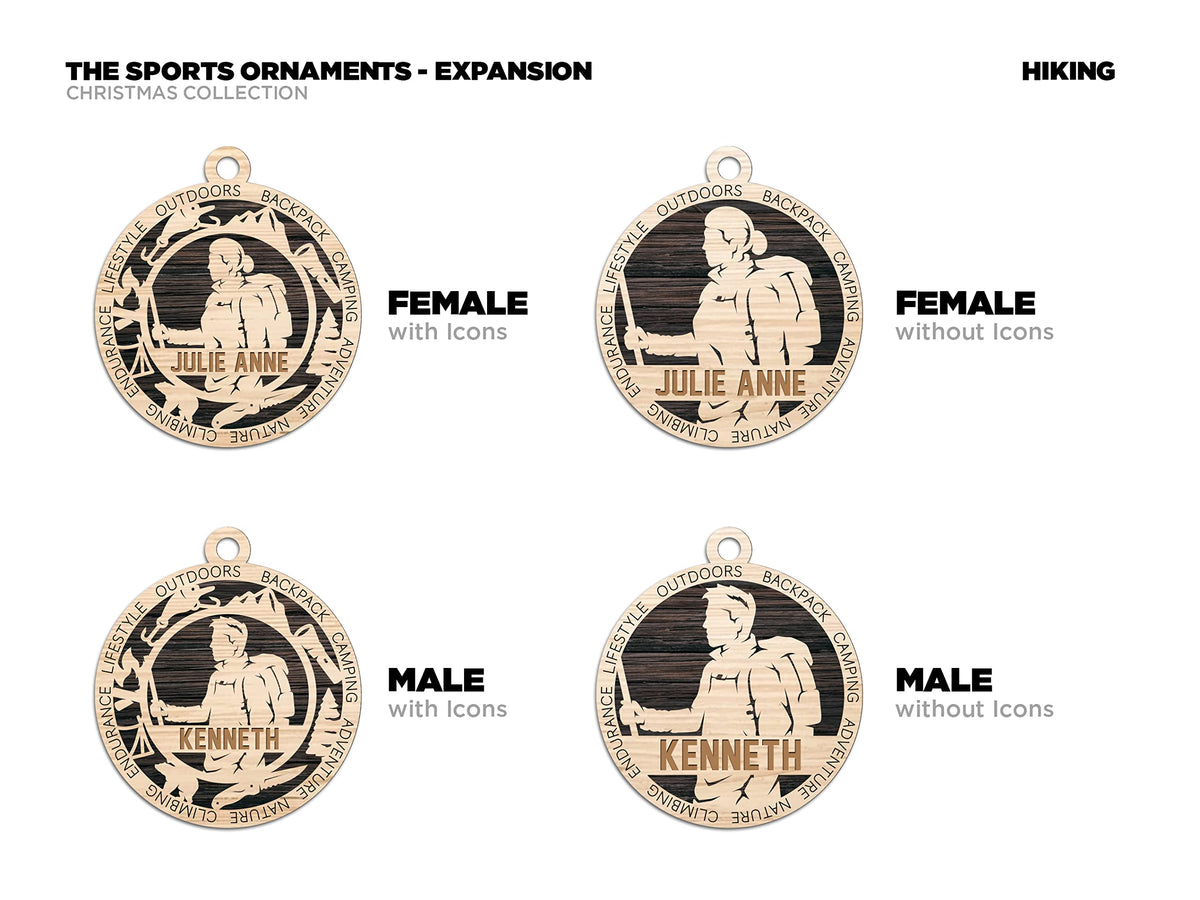 3" Male Hiker Ornament