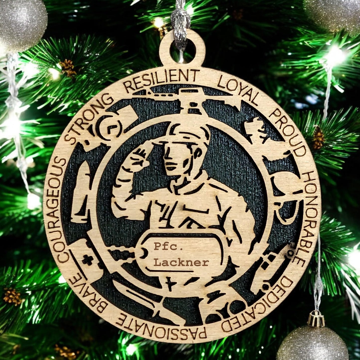 3" Male Army Soldier Dress Ornament, Icons, Tag