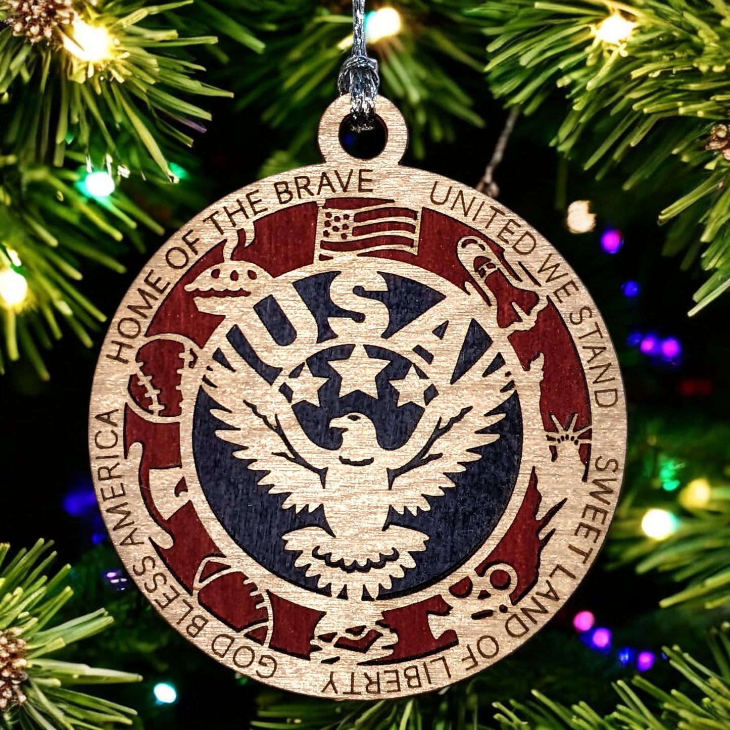 3" Eagle Starburst Christmas Ornament