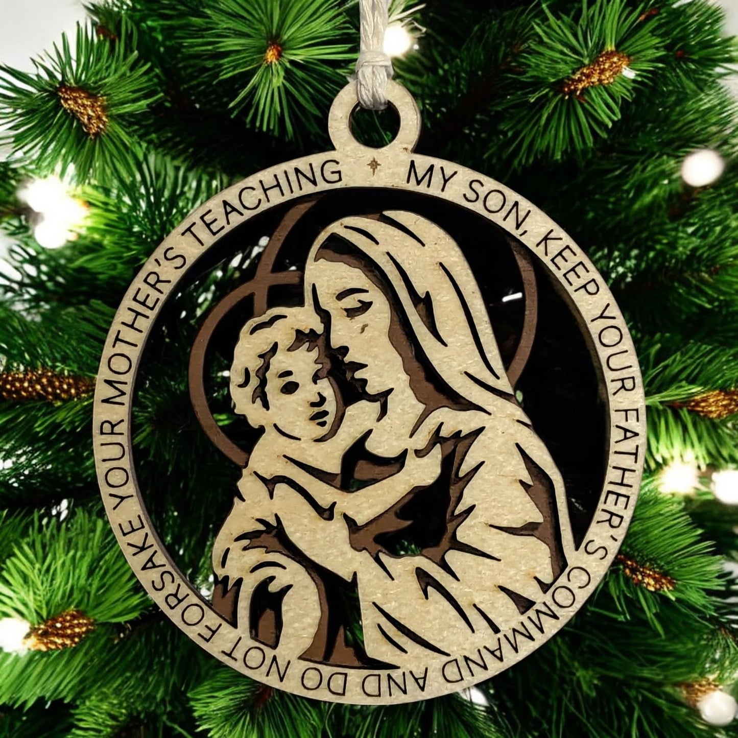 3.5" Madonna and Child Christmas Ornament
