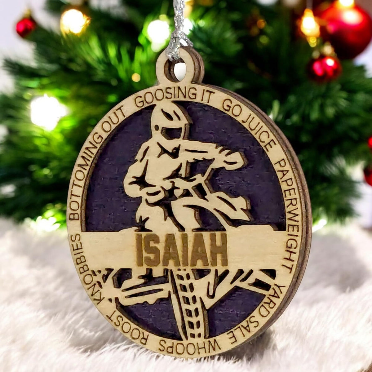 Handmade 3" Custom Name Male ATV Rider Ornament