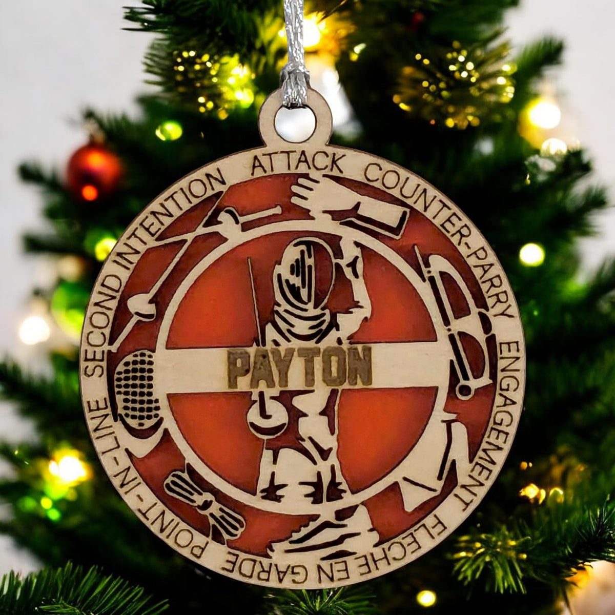 Custom 3" Female Fencing Icons Ornament