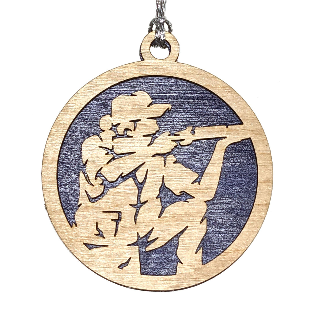 3" Female Hunter Wood Ornament / Car Charm