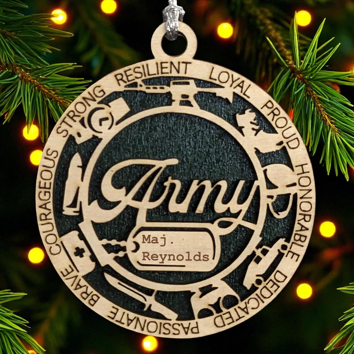 3" Army Script Ornament, Icons, Dog Tag