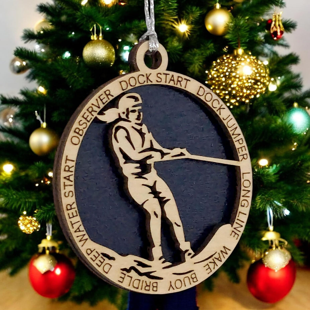 3" Female Water Skiing Christmas Ornament