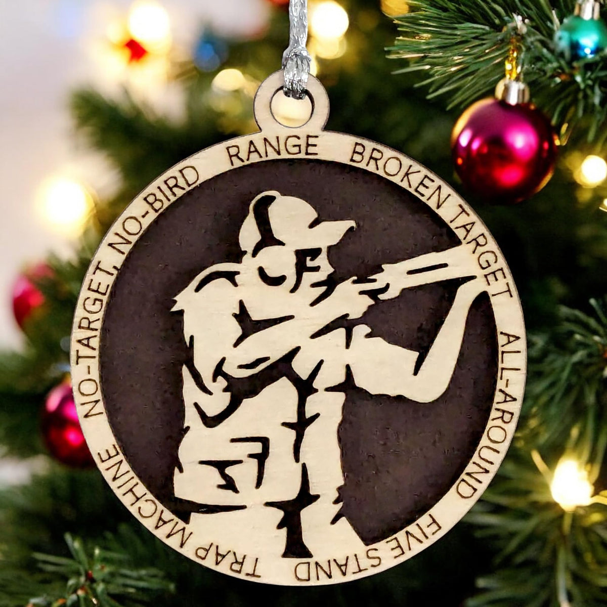 3" Female Trap Shooting Christmas Ornament