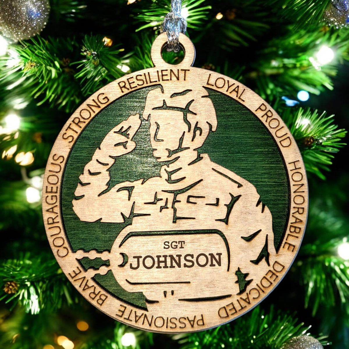 3" Male Army Soldier Ornament, Custom Dog Tag