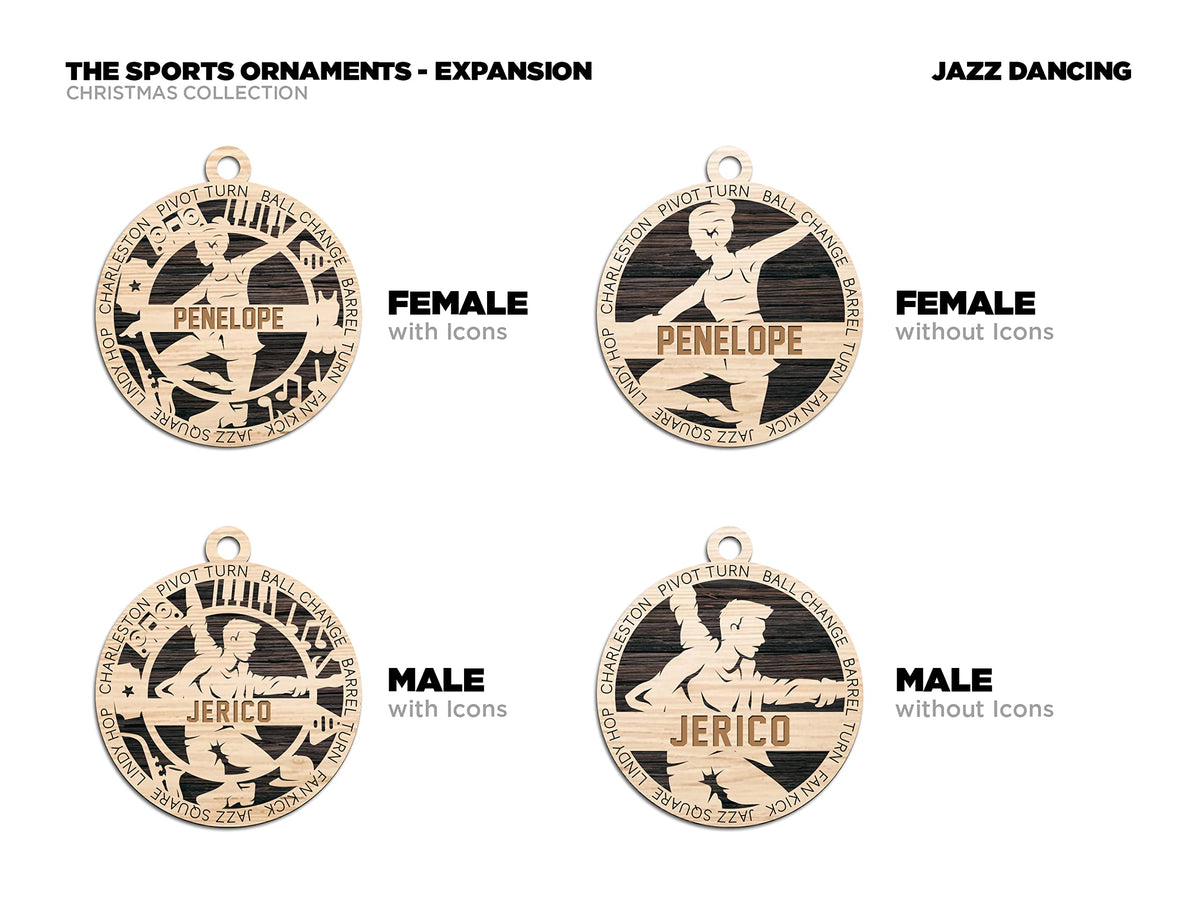Handmade 3" Custom Name Male Jazz Dancer Ornament