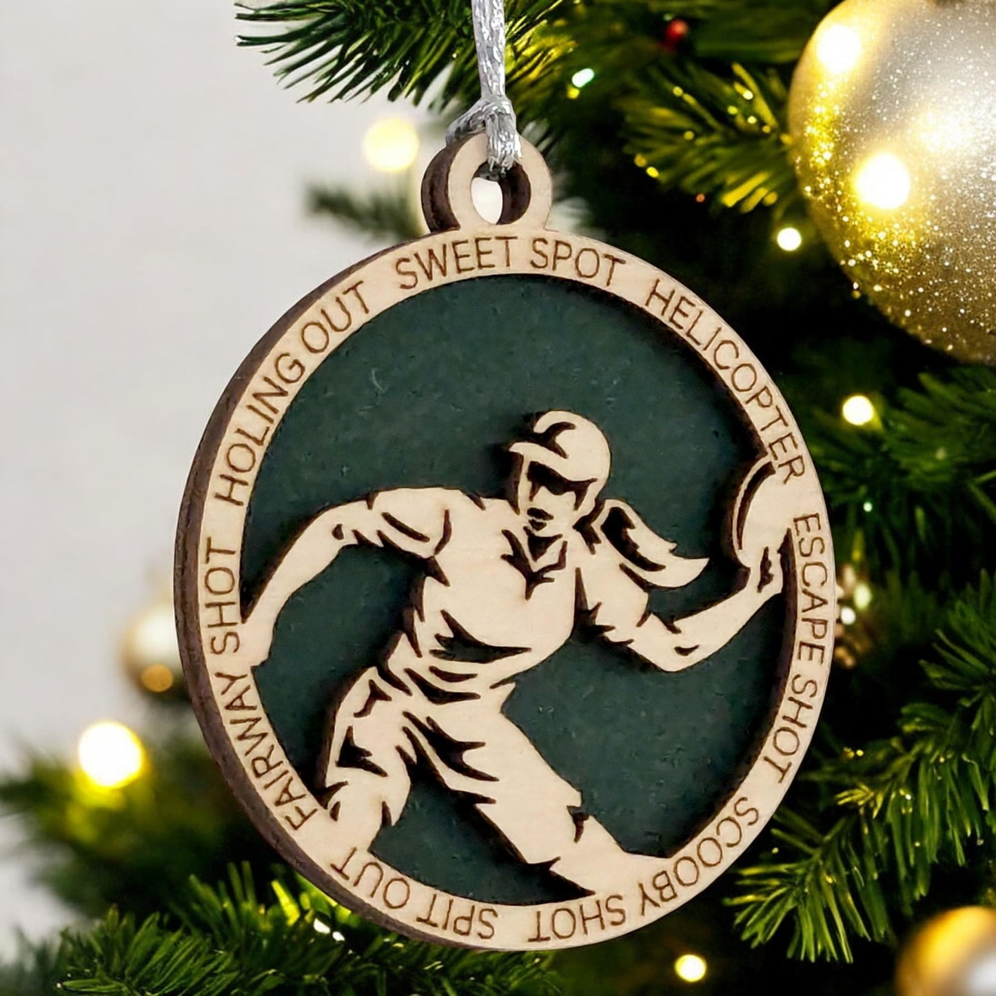 3" Female Disc Golf Ornament, Left-Handed