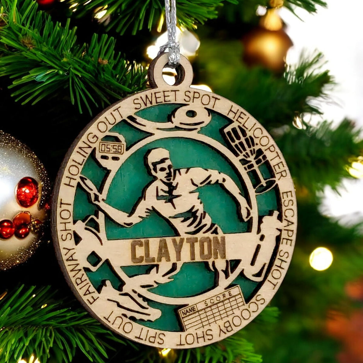 Custom 3" Male Right-Handed Disc Golf Ornament, Icons