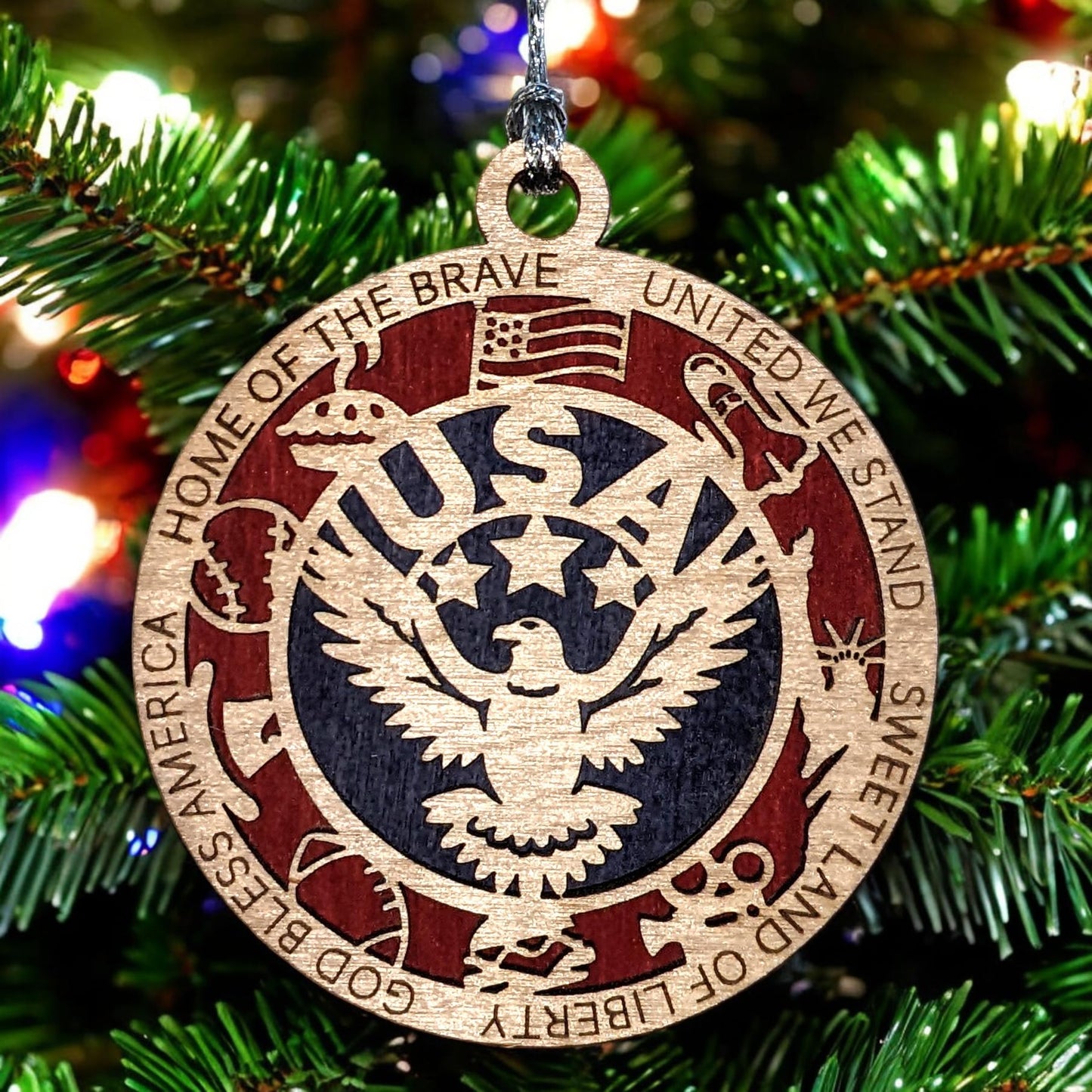 3" Eagle Starburst Christmas Ornament