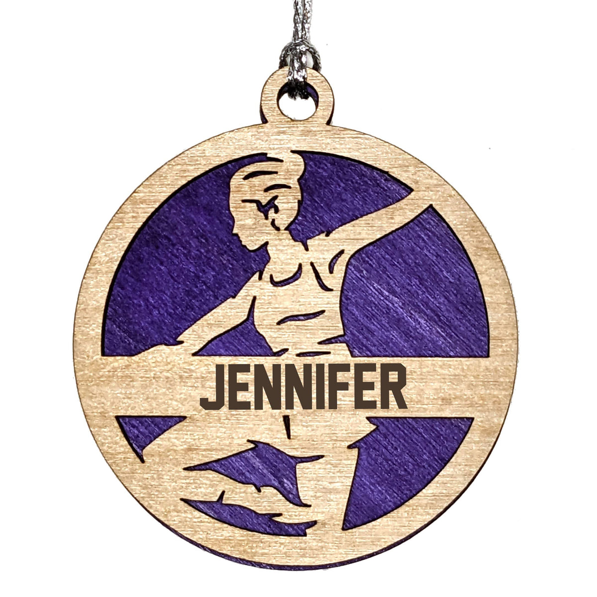 Handmade 3" Custom Name Female Jazz Dancer Ornament
