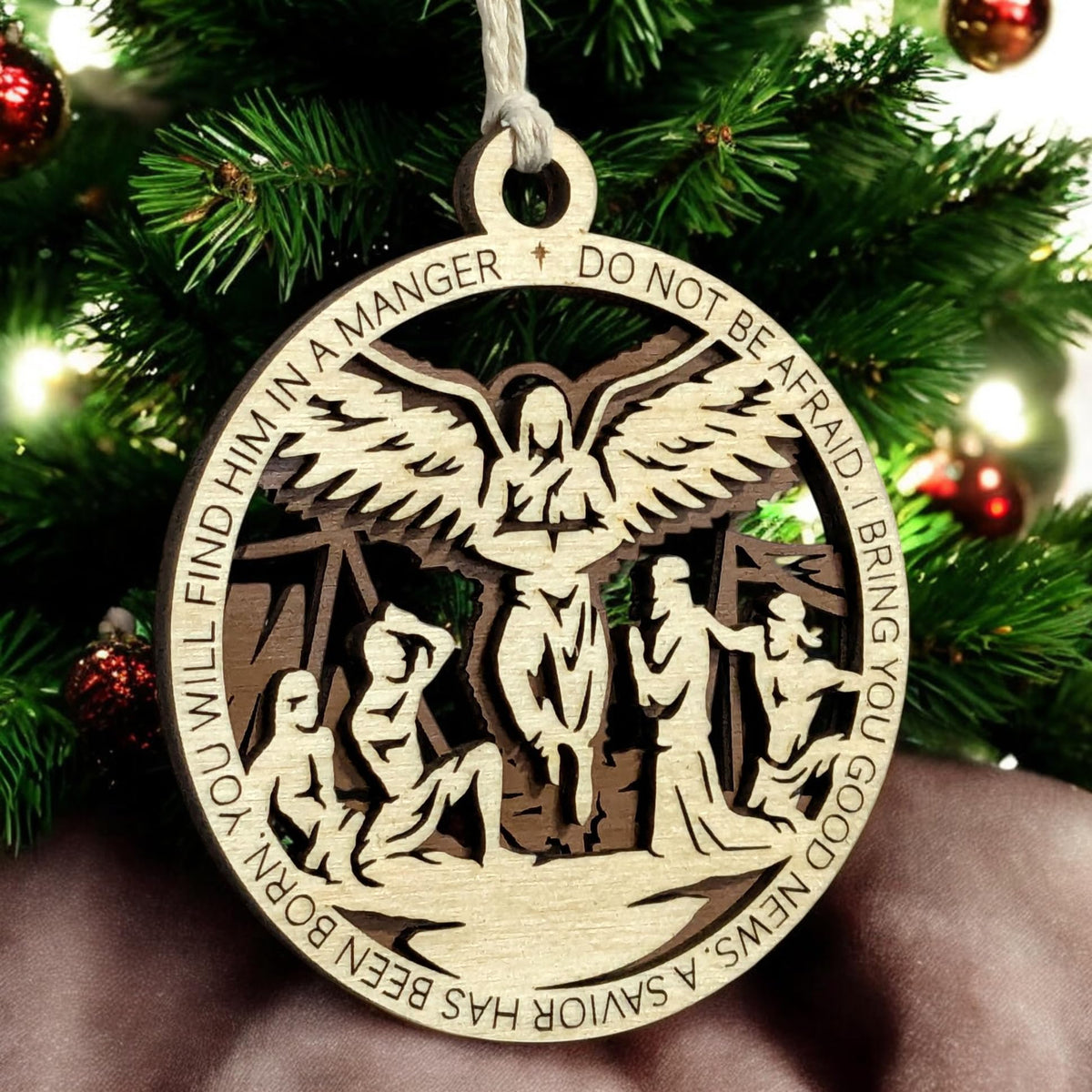 3.5" Angel Shepherds Christmas Ornament