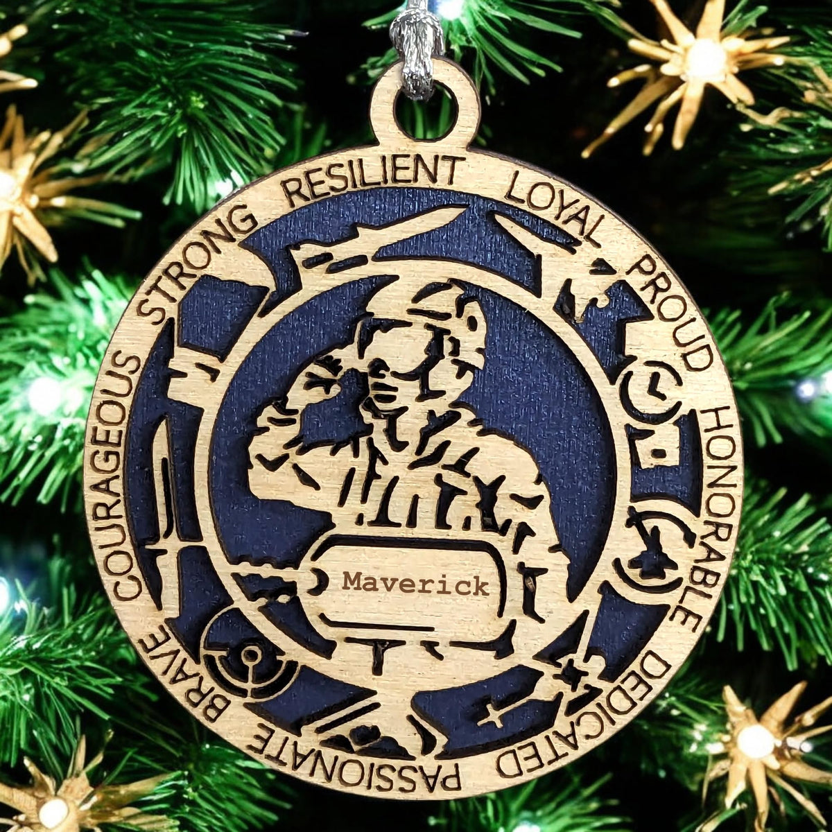 3" Female Airman Icons Dog Tag Ornament
