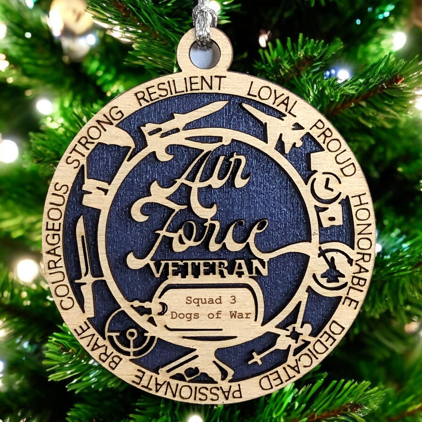 3" Air Force Veteran Ornament, Icons, Dog Tag