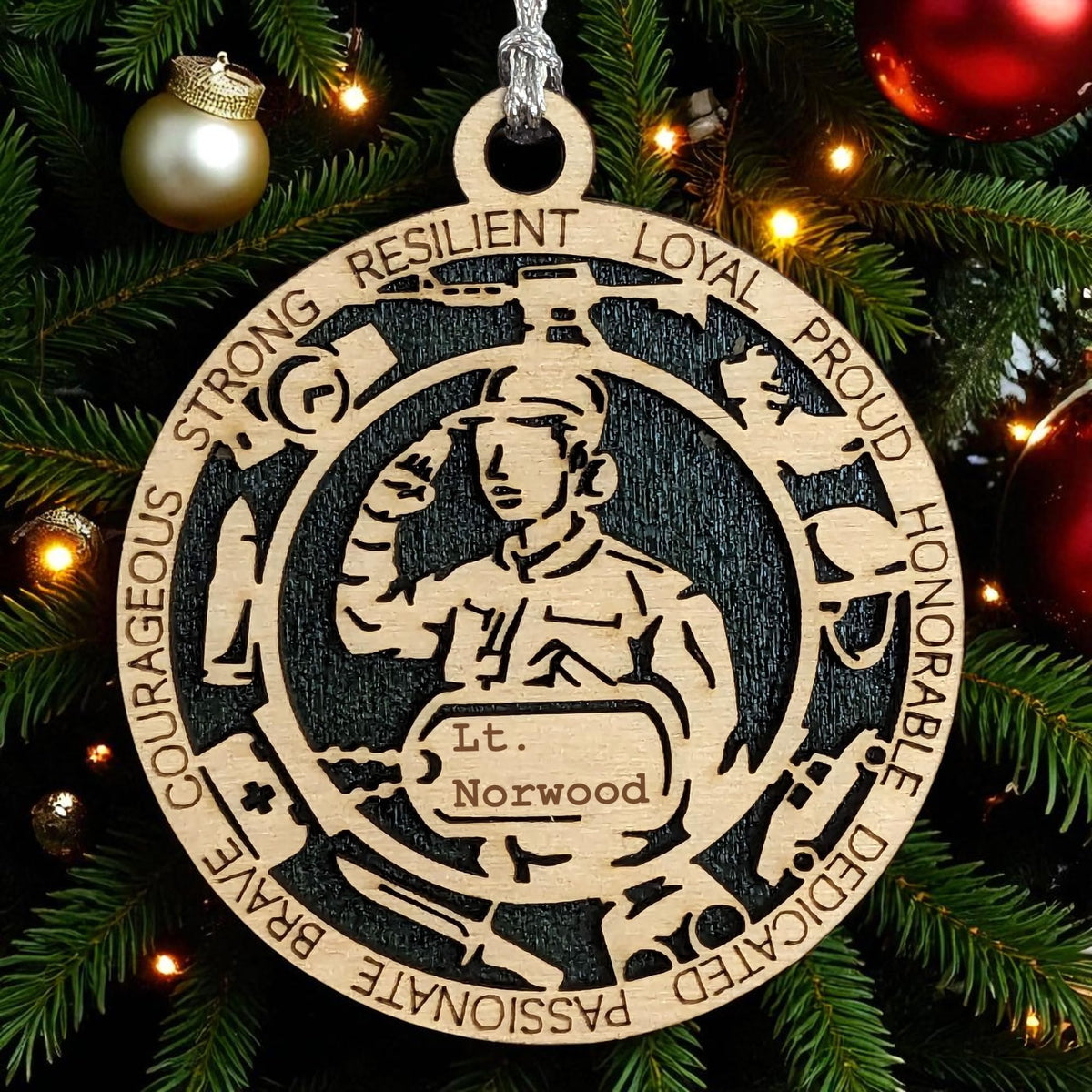 3" Female Army Soldier Dress Ornament, Icons, Tag