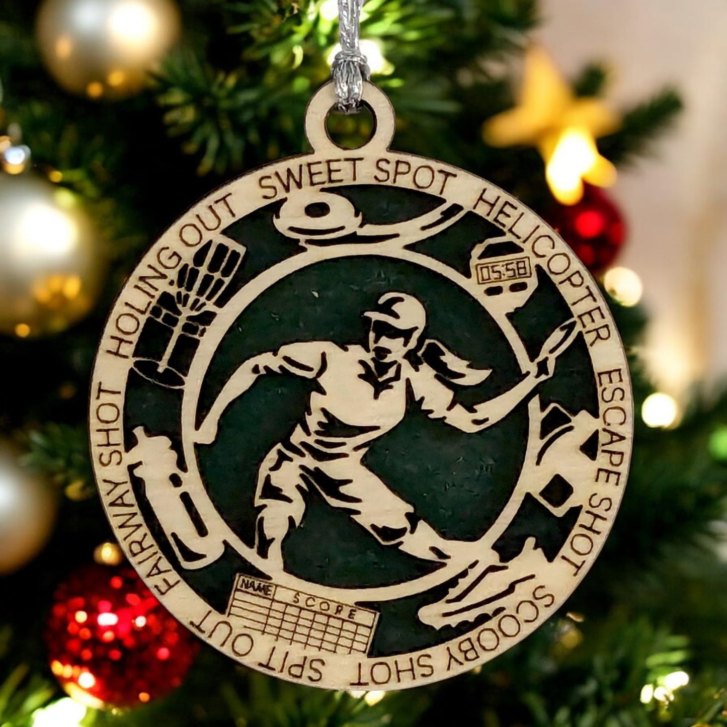3" Female Disc Golf Ornament, Lefty, Icons