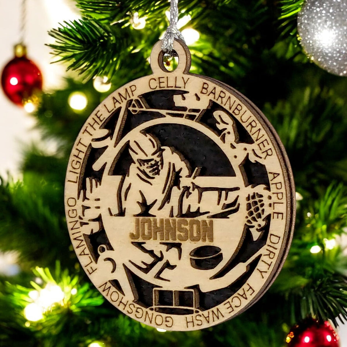 Handmade 3" Custom Male Sledge Hockey Gear Ornament