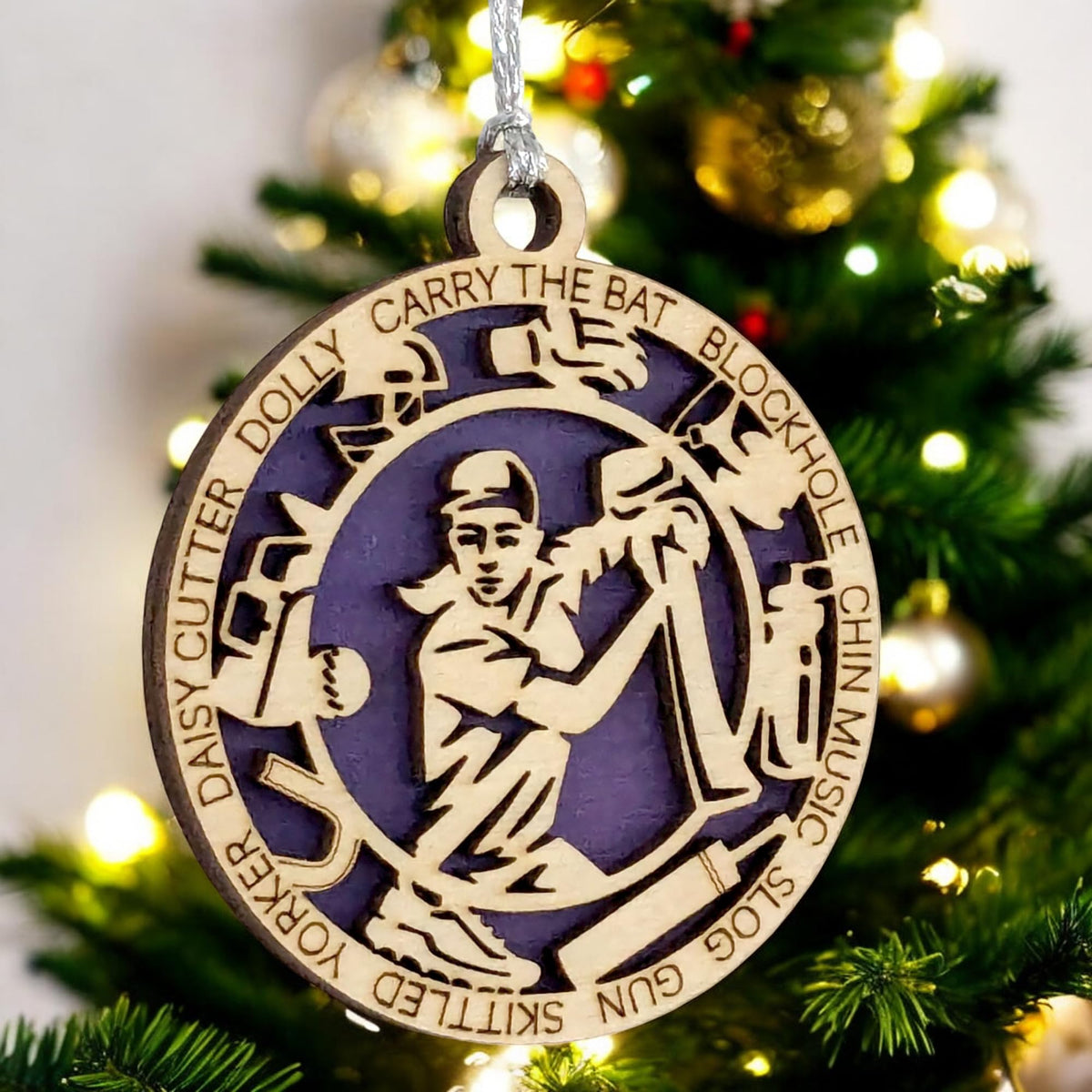 3" Cricket Batter Icons Ornament