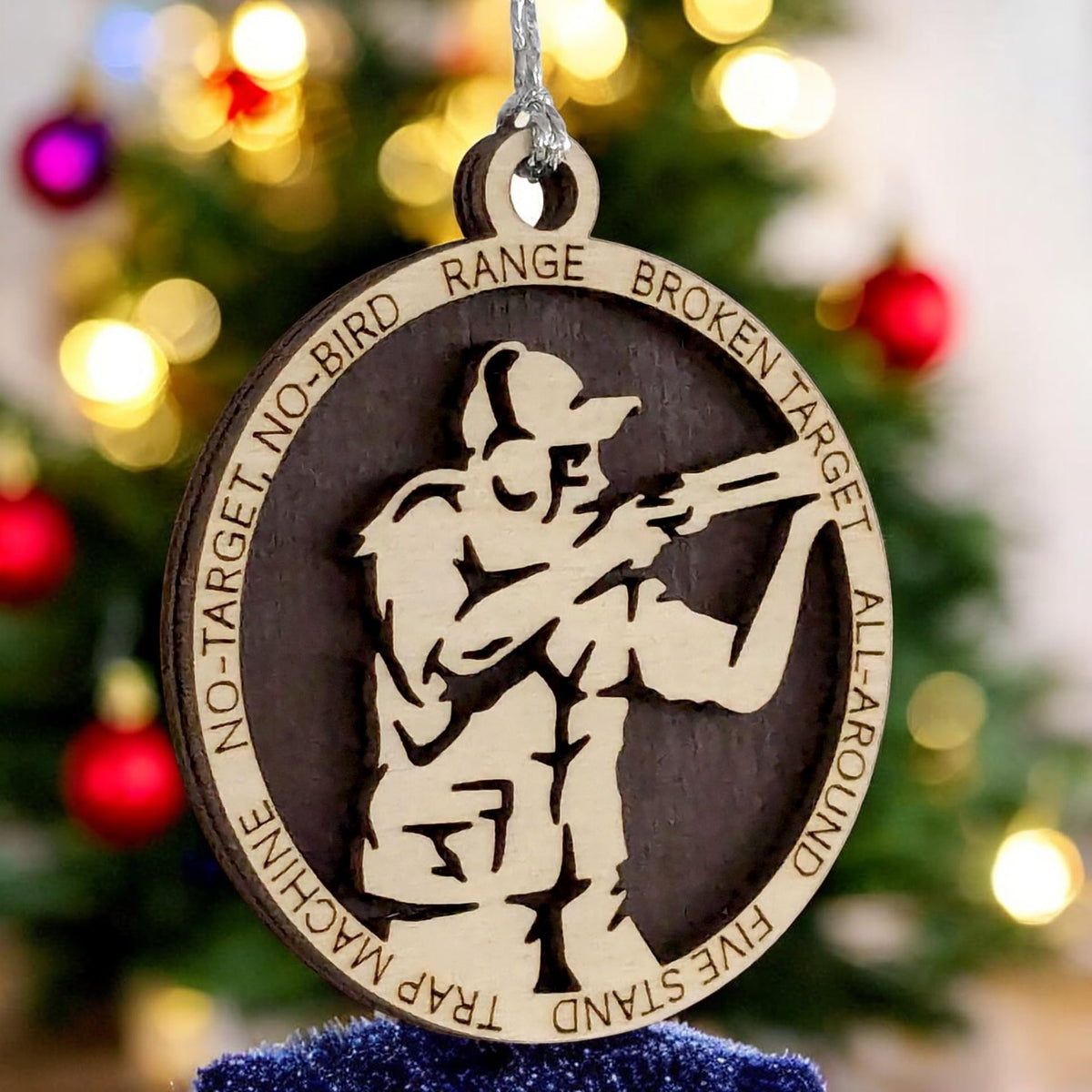 3" Female Trap Shooting Christmas Ornament