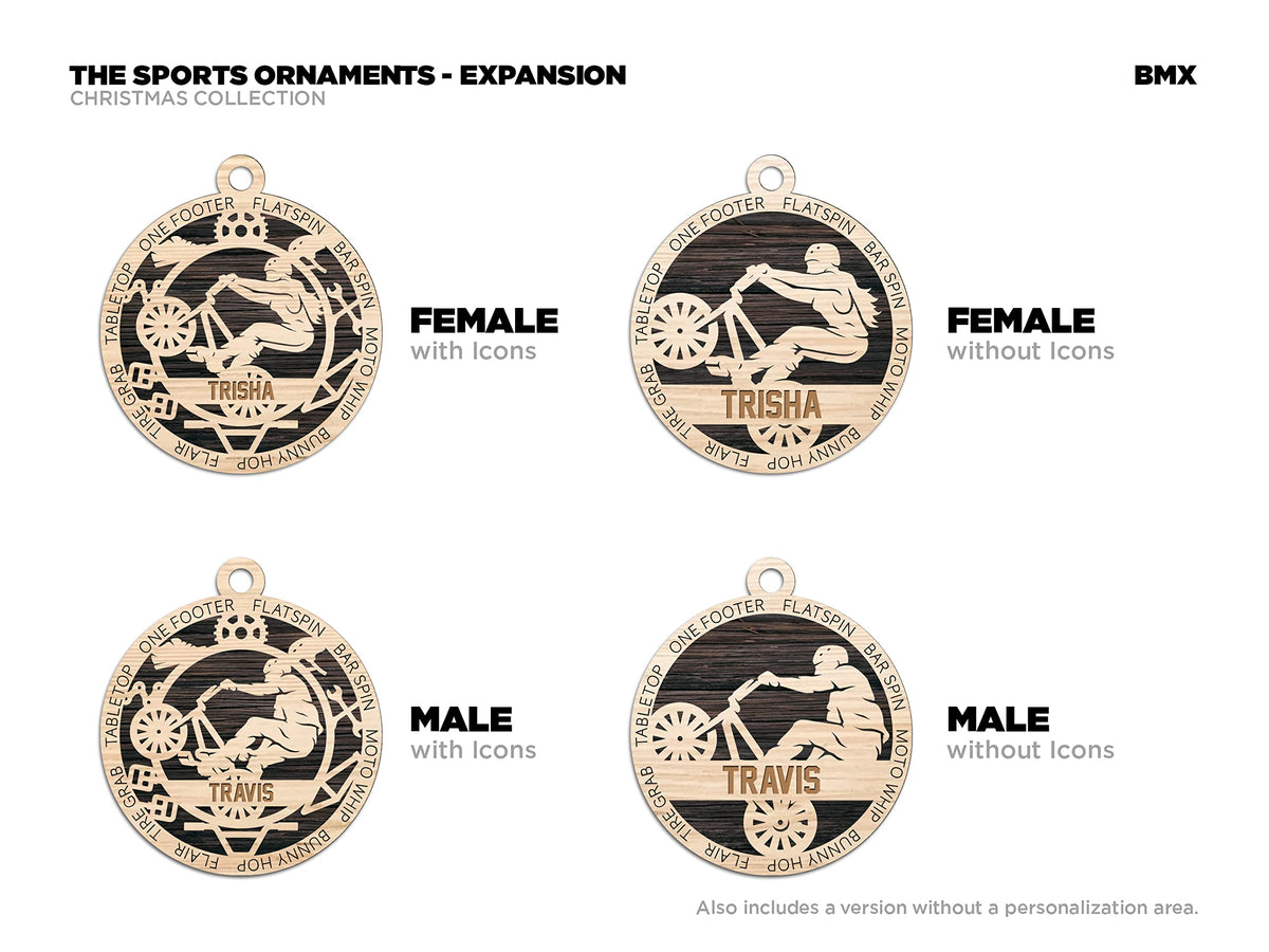 3" Male BMX Rider Gear Ornament