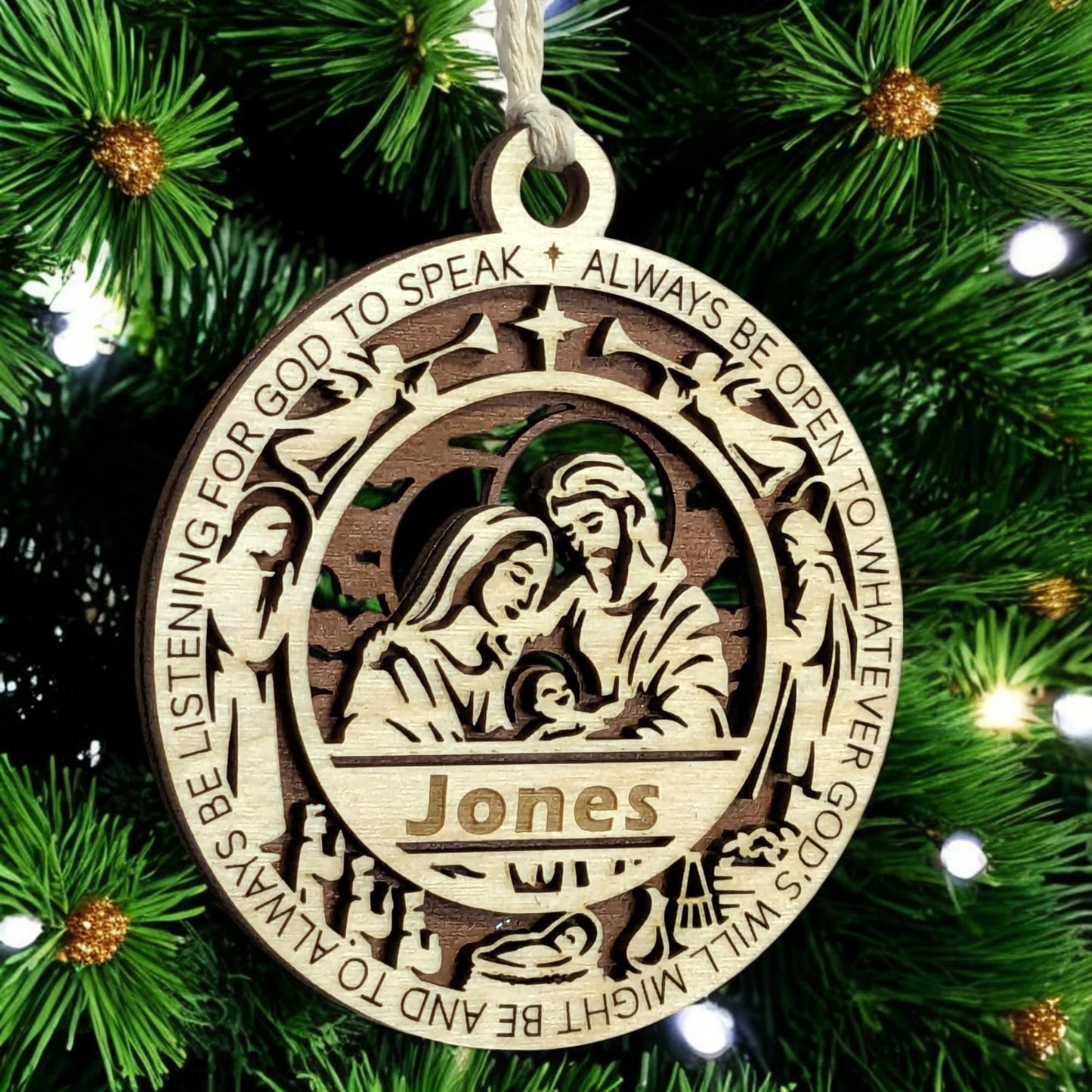 3.5" Holy Family Angel Custom Ornament