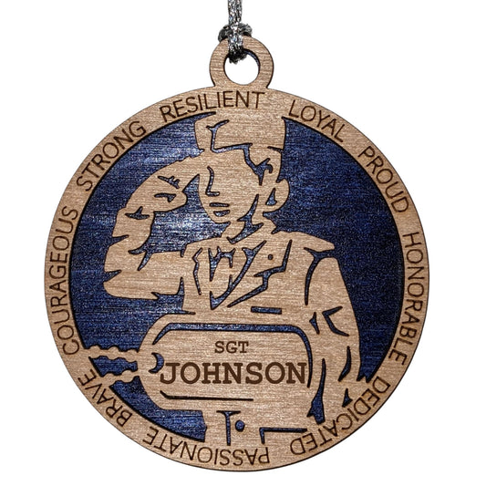 3" Female Airman Formal Dog Tag Ornament