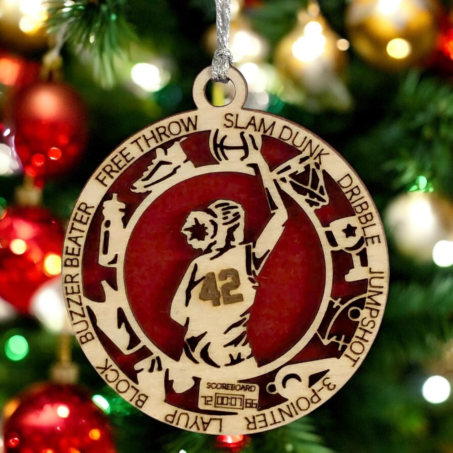 3" Female Basketball Icons Wood Ornament