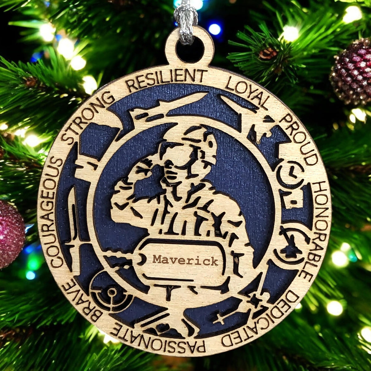 3" Female Airman Icons Dog Tag Ornament