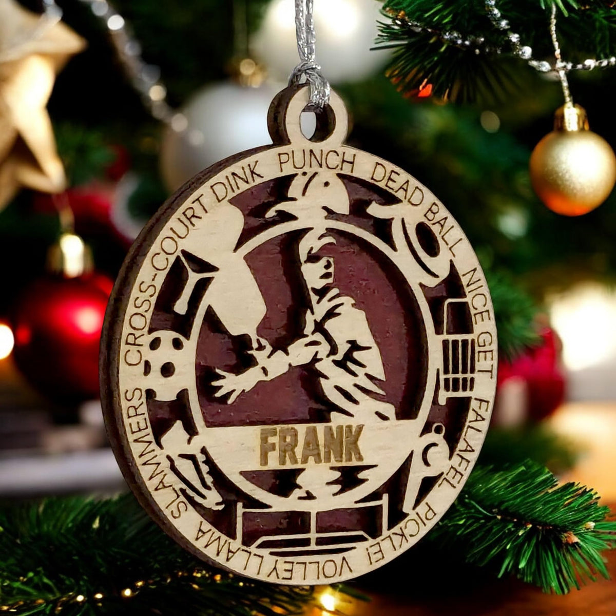 Personalized 3" Male Pickleball Icon Ornament