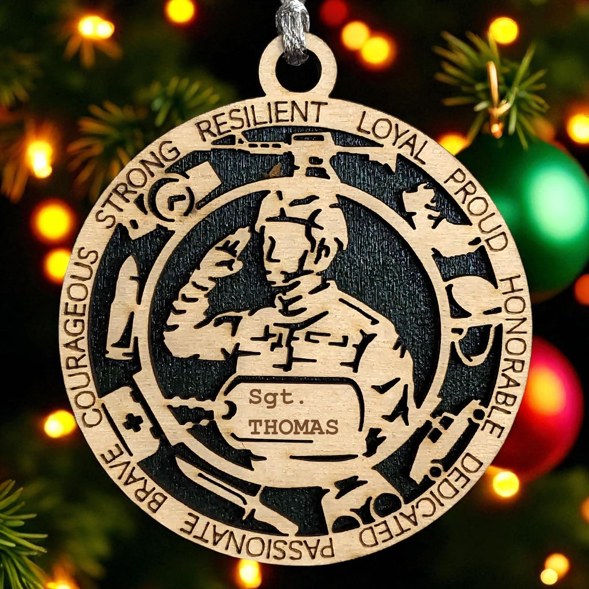 3" Male Army Soldier Ornament, Icons, Dog Tag