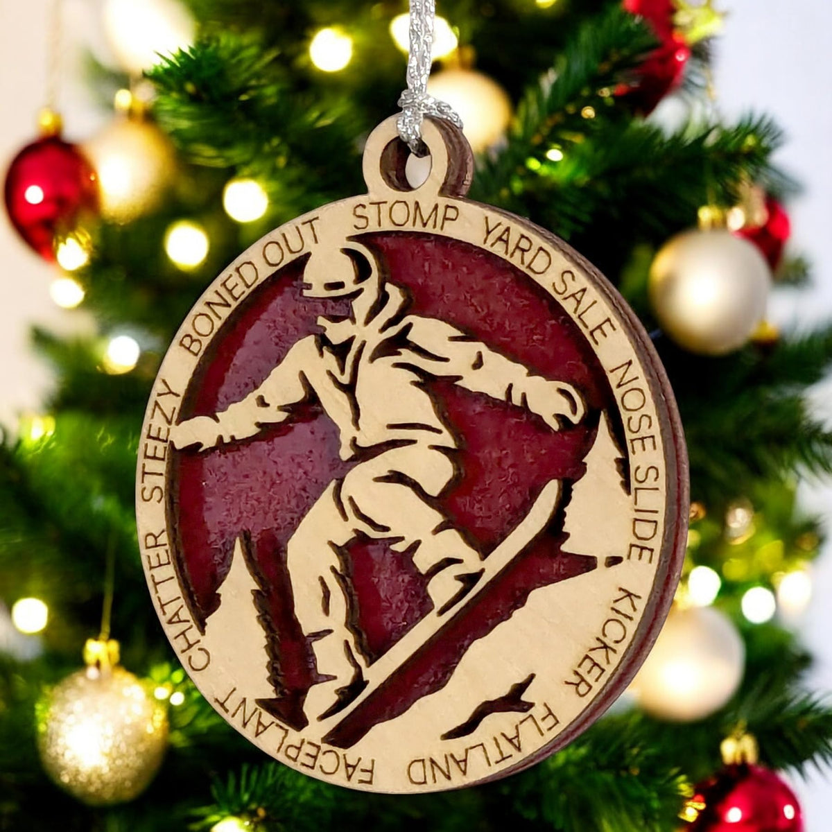 3" Male Snowboarder Christmas Ornament