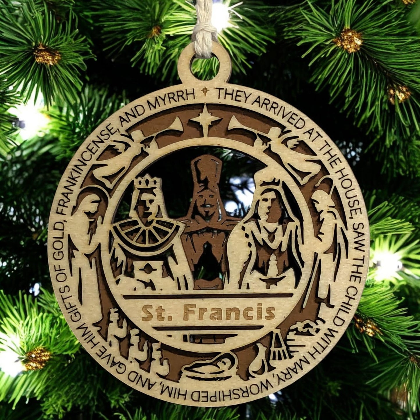 3.5" Wise Men Gifts Angel Custom Ornament