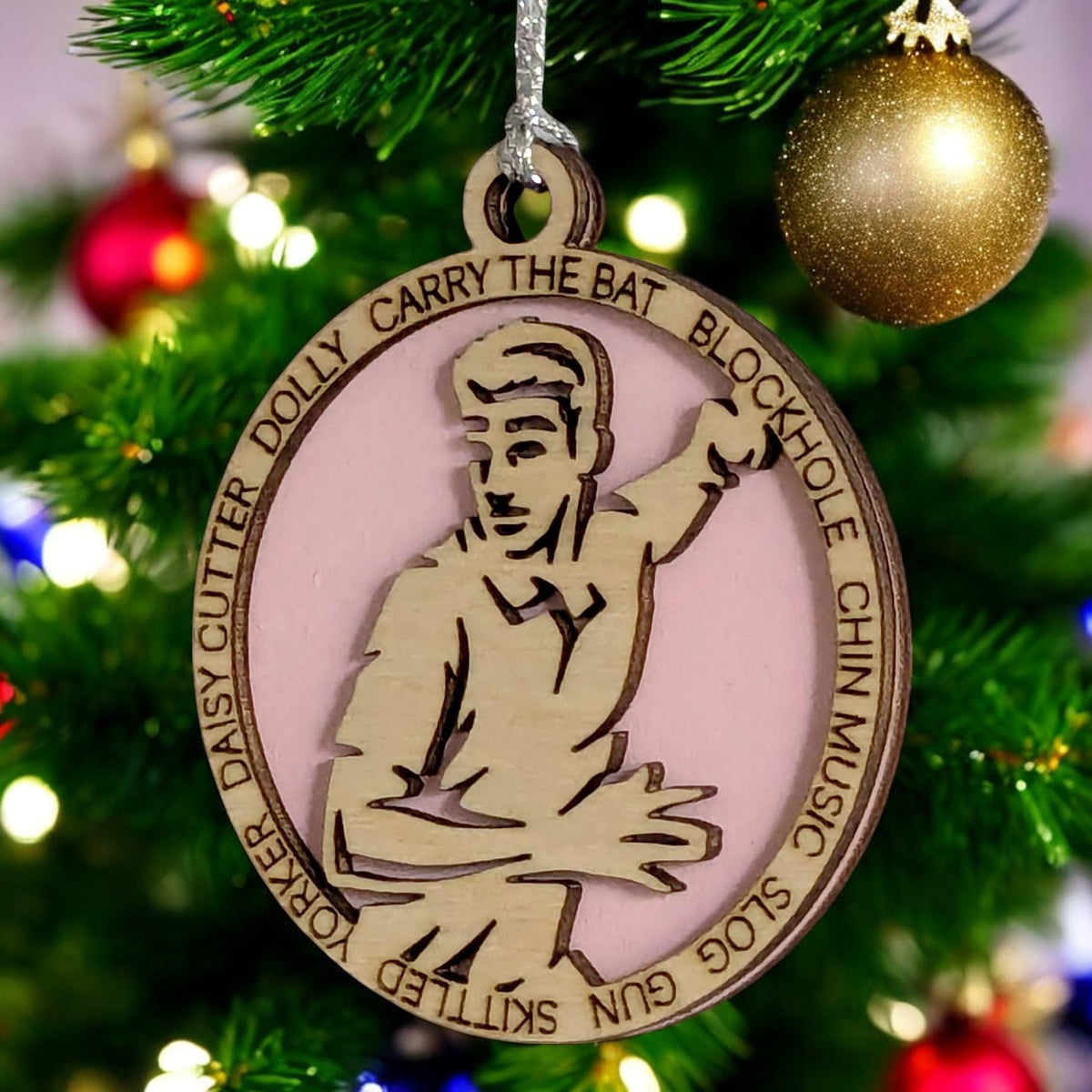 3" Male Cricket Bowler Ornament