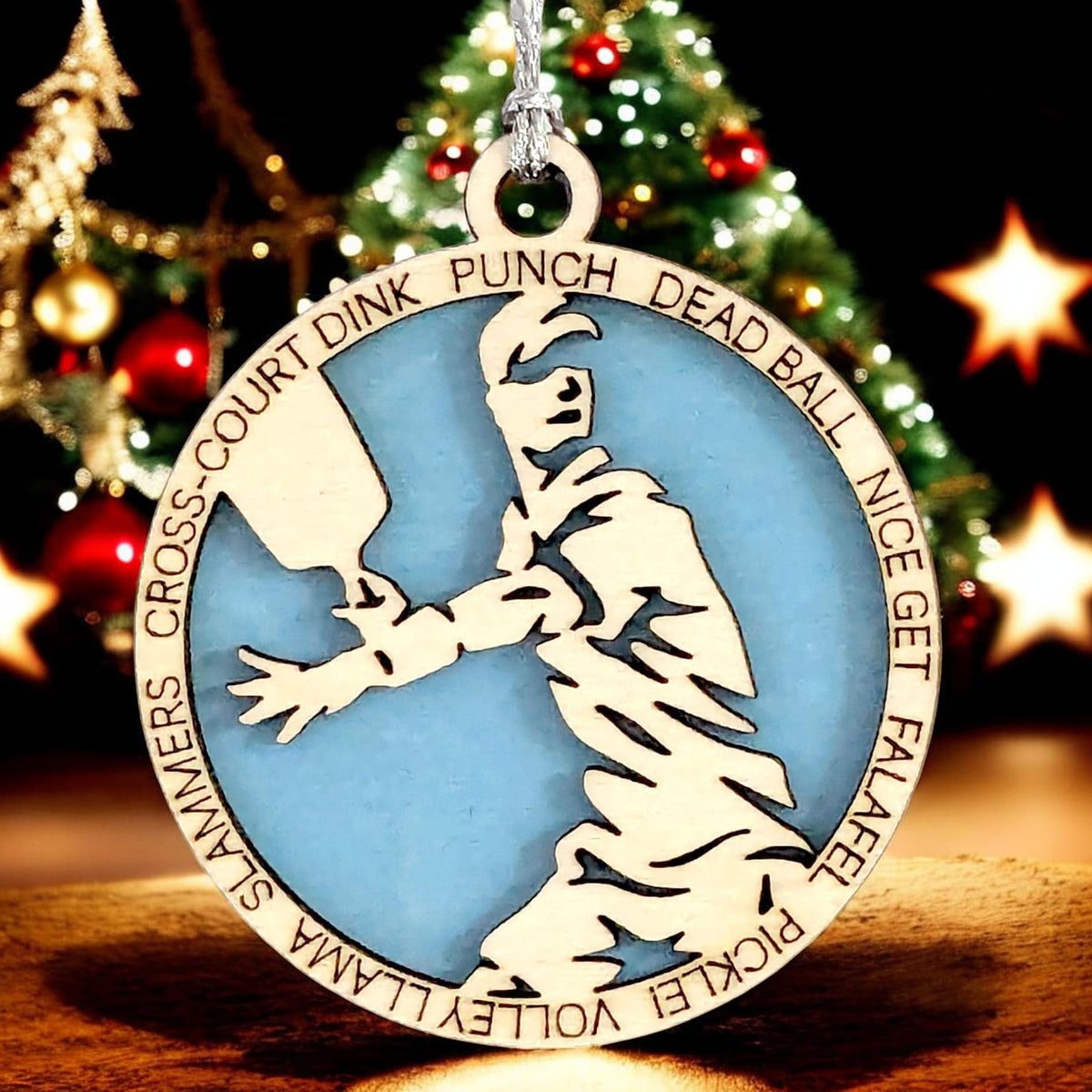 3" Male Pickleball Christmas Ornament