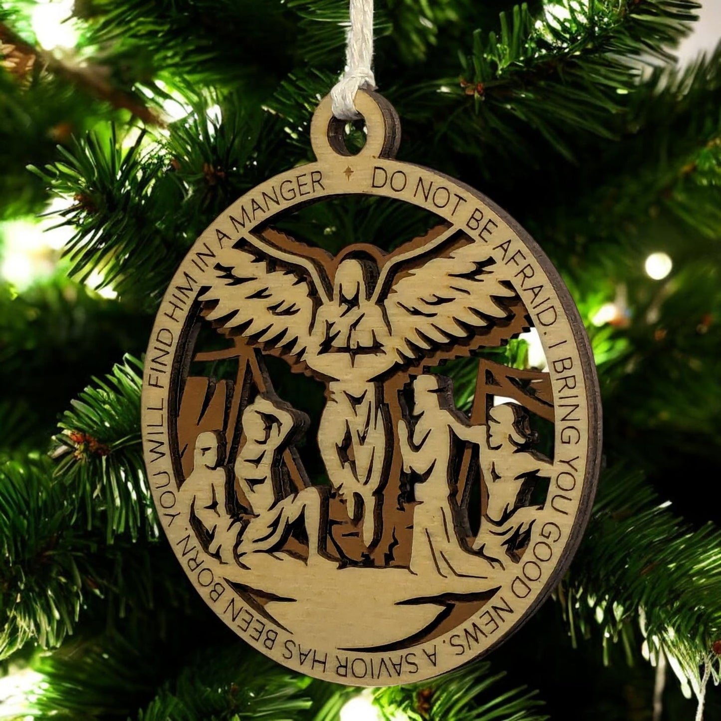 3.5" Angel Shepherds Christmas Ornament