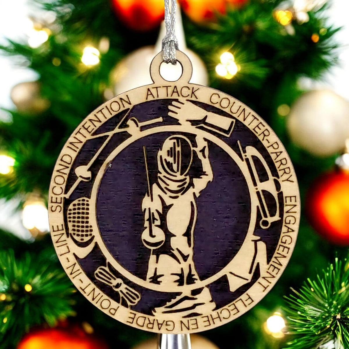 3" Female Fencing Icons Ornament