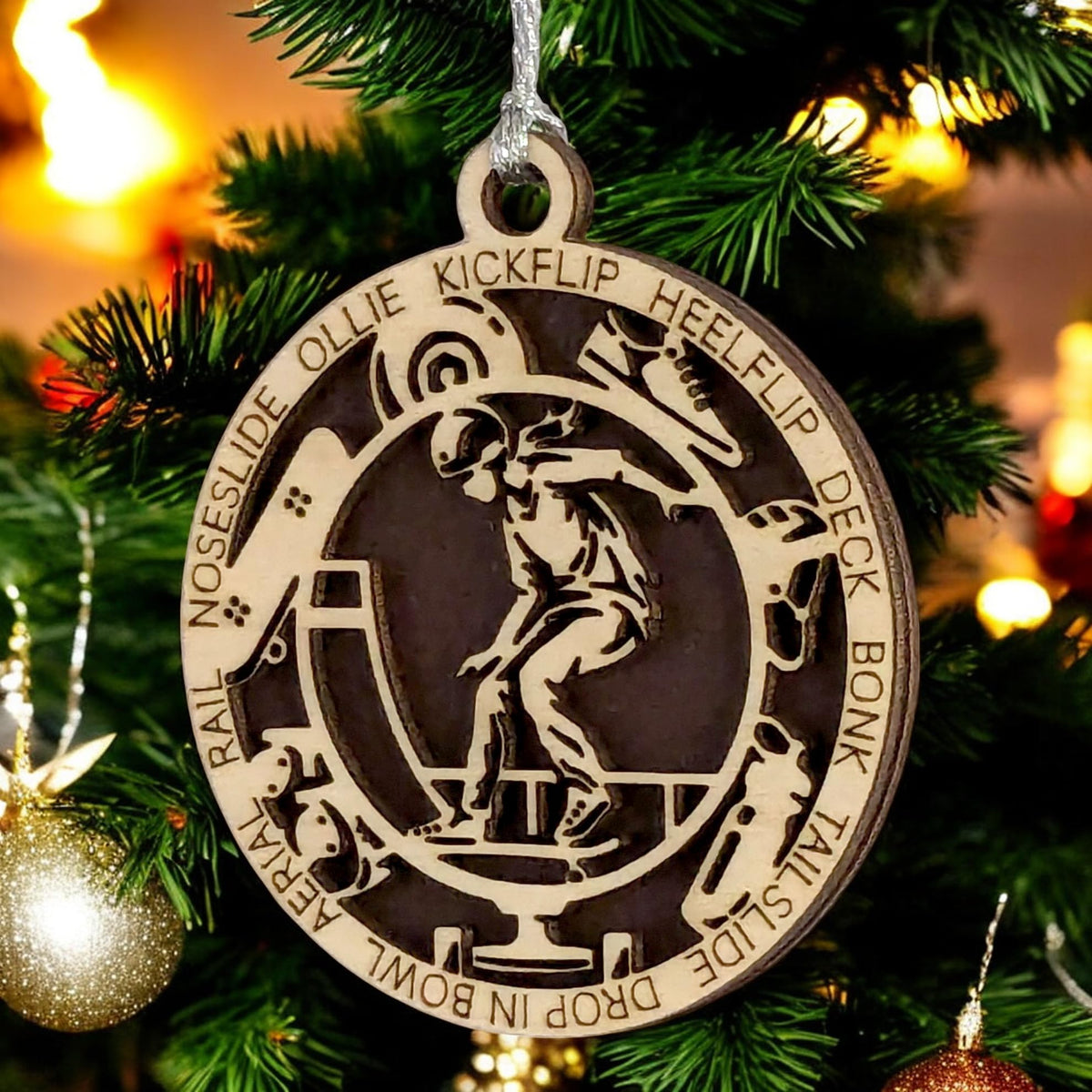 3" Female Skateboarder Gear Ornament