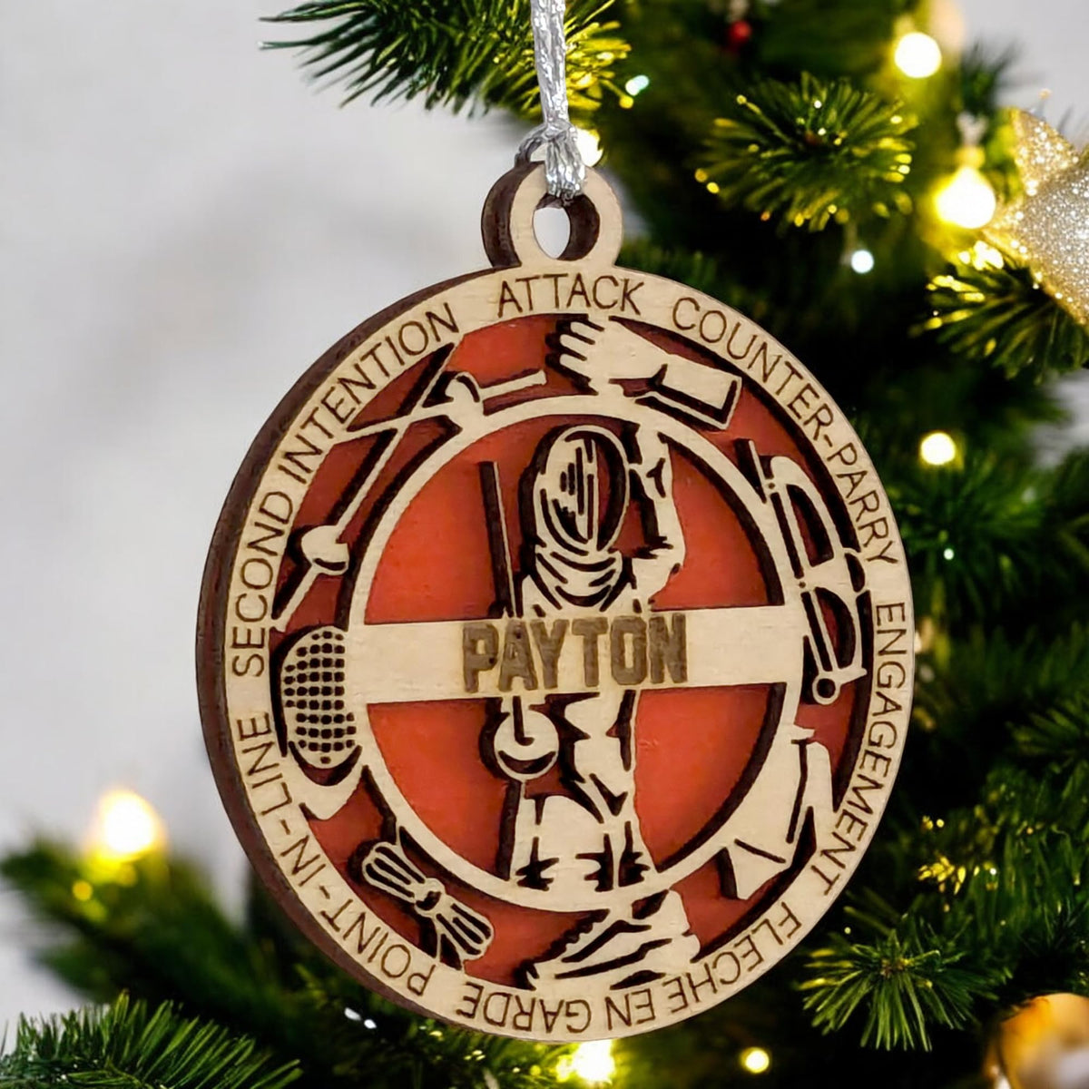 Custom 3" Female Fencing Icons Ornament