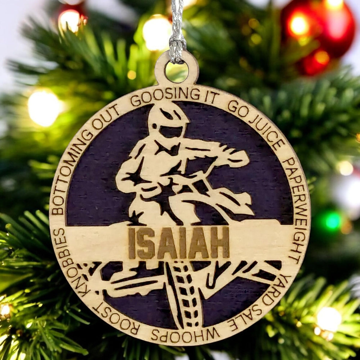 Handmade 3" Custom Name Male ATV Rider Ornament
