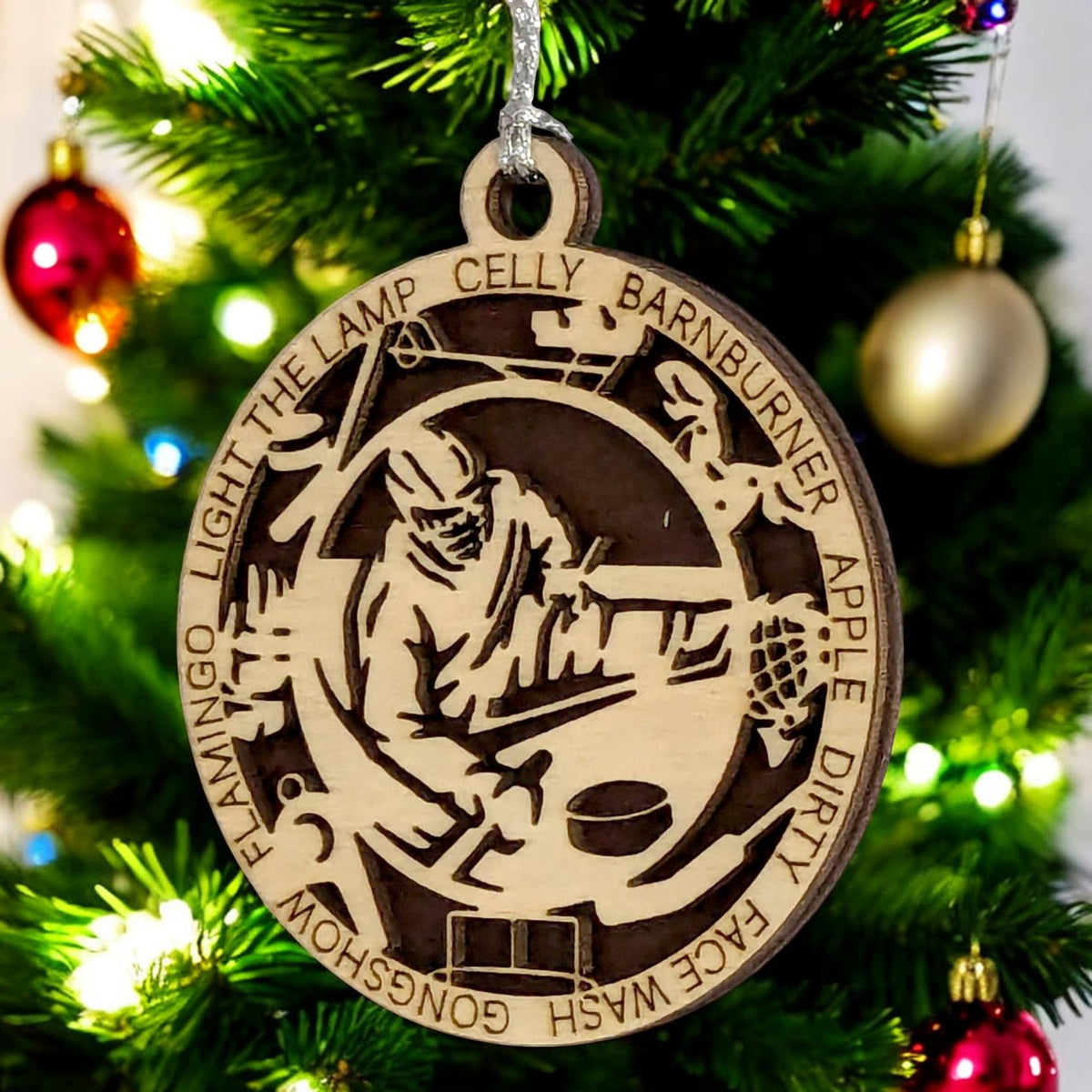 3" Male Sledge Hockey Gear Ornament